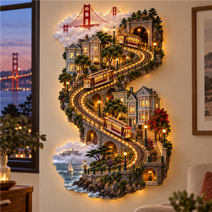 American City Transit Trail Light – Illuminated 3D Skyline Wall Décor