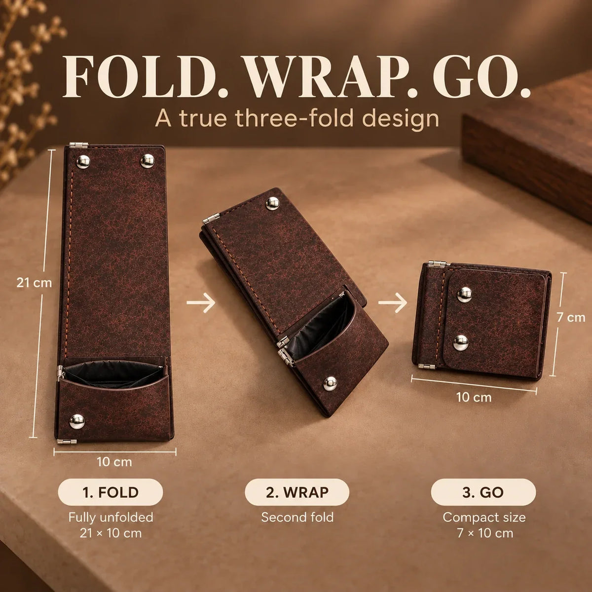 👜 Retro Trifold Wallet – Compact Design with Easy-Access Coin Pocket