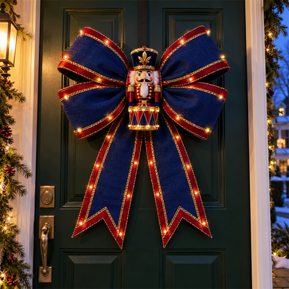 ✨ Oversized Light-Up Christmas Door Bow | 6 Festive Styles