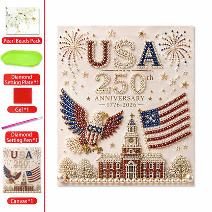 🔥LAST DAY 50% OFF🔥- 🇺🇸 USA 250th Anniversary DIY Pearl Painting Kit ✨❤️‍🔥