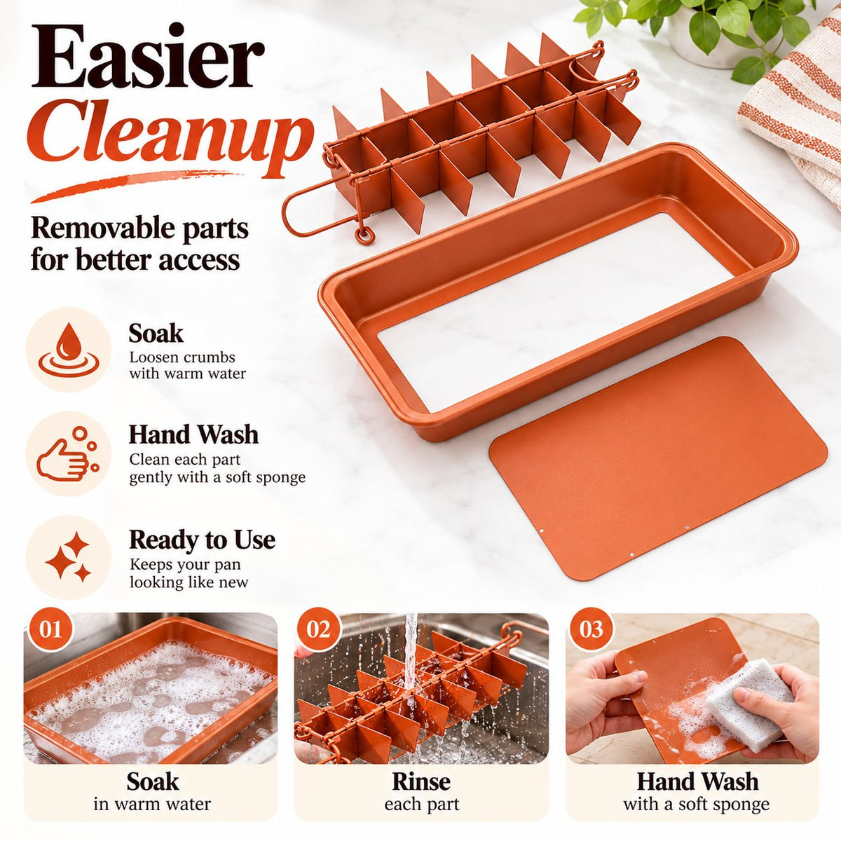 18-Cavity Brownie Pan 🍫 – Nonstick Steel with Removable Dividers