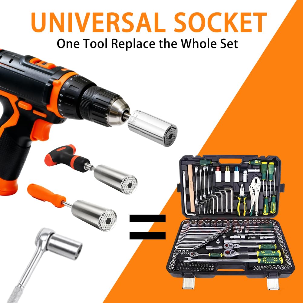 Self-Adjusting Universal Socket 🔩 – 7–19mm with Power Drill Adapter