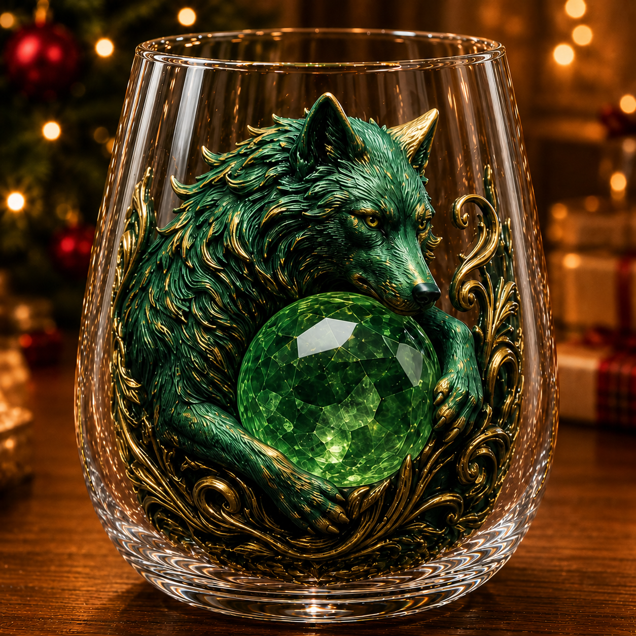 🐺🌙 3D Mythic Moon Wolf Glass Art Cup | Luxury Raised Fantasy Glassware for Whiskey, Home Bar Décor & Legendary Gifts 🎁