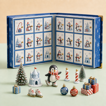 🎄 Merry Menagerie: 24 Days of Tiny Christmas Joy | Animal Miniature Countdown Box – 6 Collector Editions