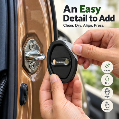 Car Door Striker Protector Covers — Self-Adhesive Silicone Guards