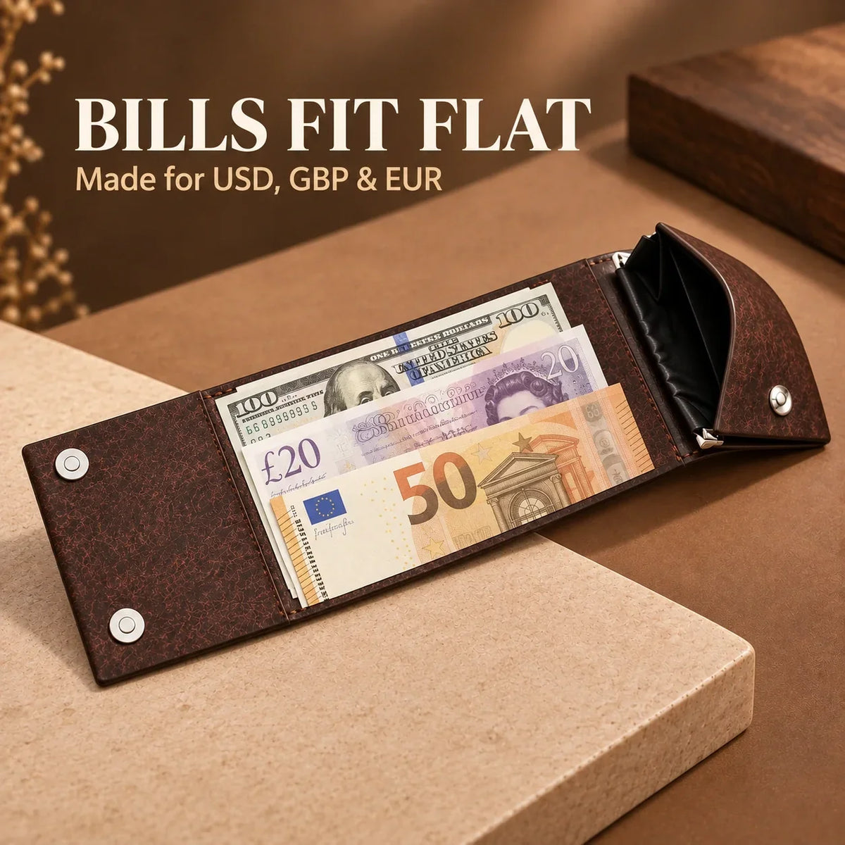 👜 Retro Trifold Wallet – Compact Design with Easy-Access Coin Pocket