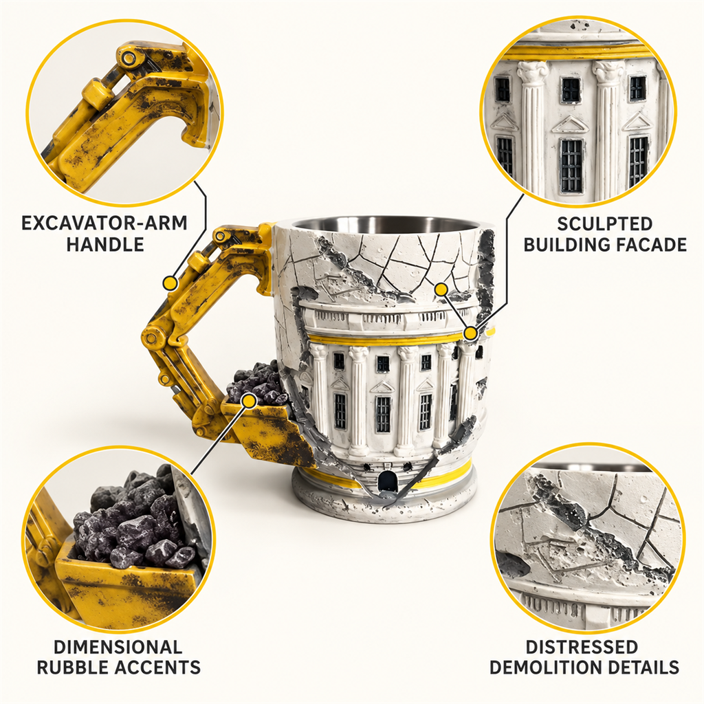 🏗️☕ Builder’s Tribute Excavator Mug – Construction Worker Keepsake & Gift