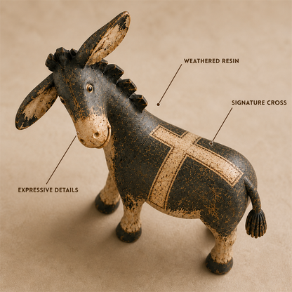 🫏✝️ Faithful Donkey Keepsake – Rustic Christian Home Décor & Meaningful Gift