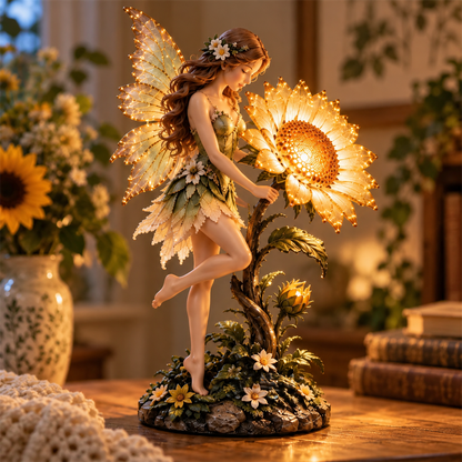 🧚🌻 Enchanted Sunflower Fairy Light – Whimsical Garden Fairy LED Figurine