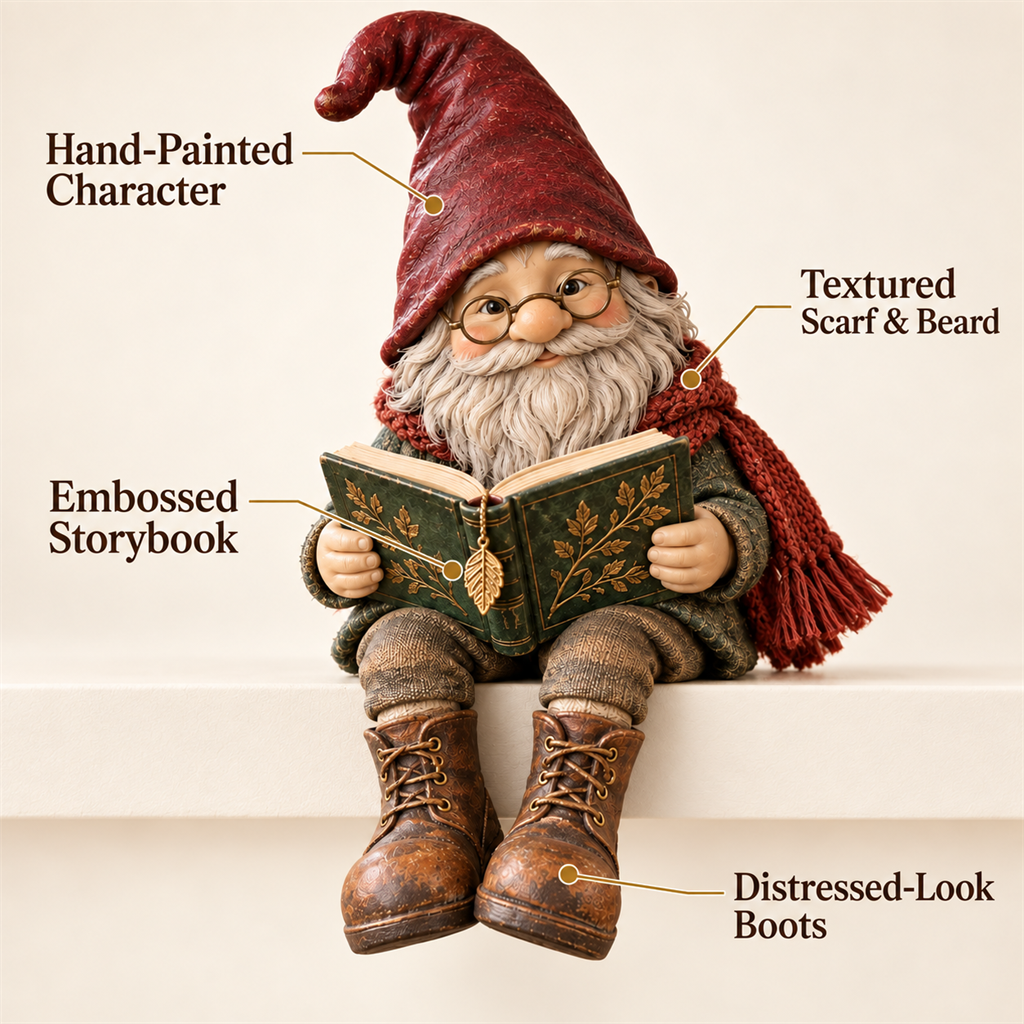 Reading Gnome Shelf Sitter