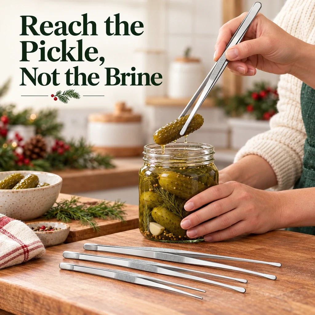 4-Piece Kitchen Tweezer Set ✨ – 10" & 12" Stainless Steel Tongs