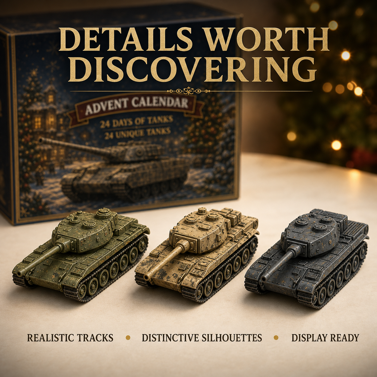Last Day 50% OFF-🪖 24 Days of Tanks Advent Calendar – 24 Unique Tanks, 24 Days of Armored Legends 🎄