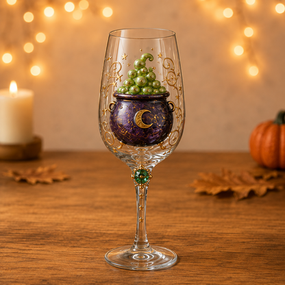 🎃✨ Enchanted Halloween Wine Glass Collection – 6-Piece 3D Spooky Gift Box Set