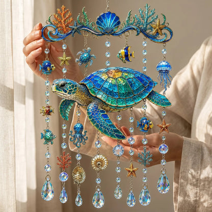 🐬 49% OFF Today | Crystal Ocean Wind Chime ✨ Coastal Hanging Decor for Garden, Porch & Yard
