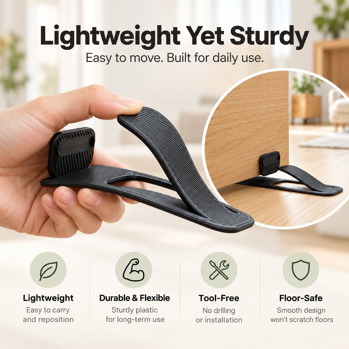 Slide, Grip & Protect Flexible Non-Slip Door Stopper 🚪✨