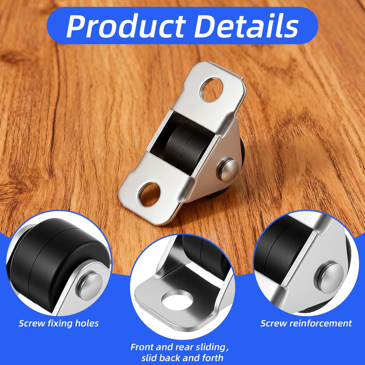 12-Pack Mini Caster Wheels 🔧 – 1/2" Low-Profile Furniture Rollers