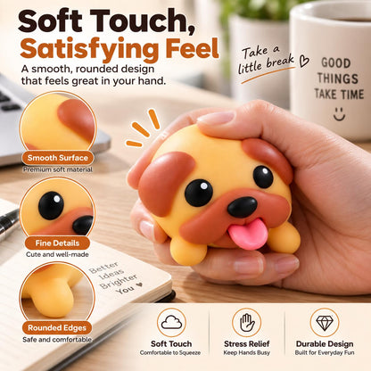 Silly Pup Tongue-Pop Fidget 🐶 Squeeze Away Desk Stress