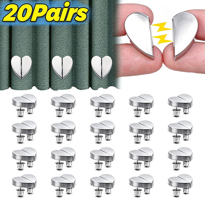 10-Pack Heart-Shaped Curtain Clips 💕 – Magnetic Decorative Tiebacks
