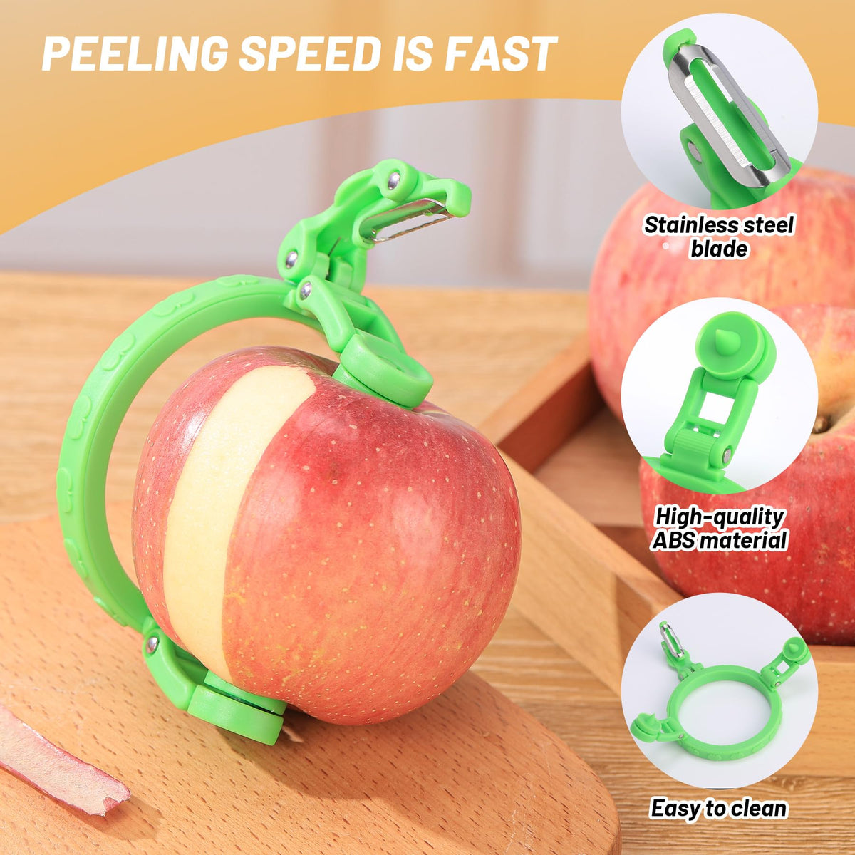 Rotary Apple & Pear Peeler 🍎 – Easy Manual Fruit Prep Tool
