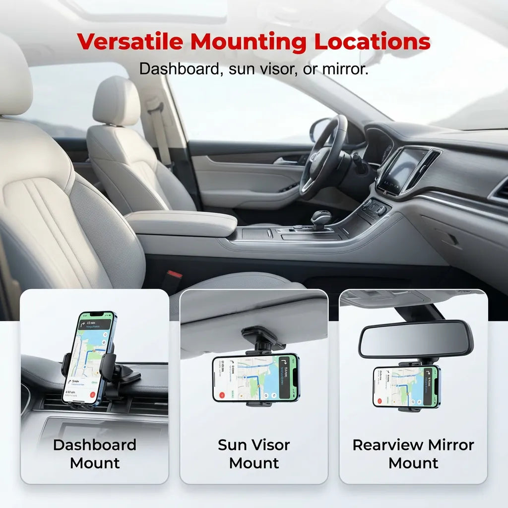 360° Swivel Dashboard Phone Holder 🚗 – Adjustable In-Car Mount | 1 Piece