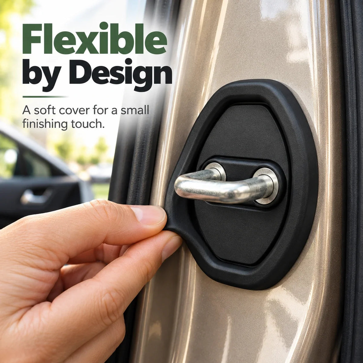 Car Door Striker Protector Covers — Self-Adhesive Silicone Guards