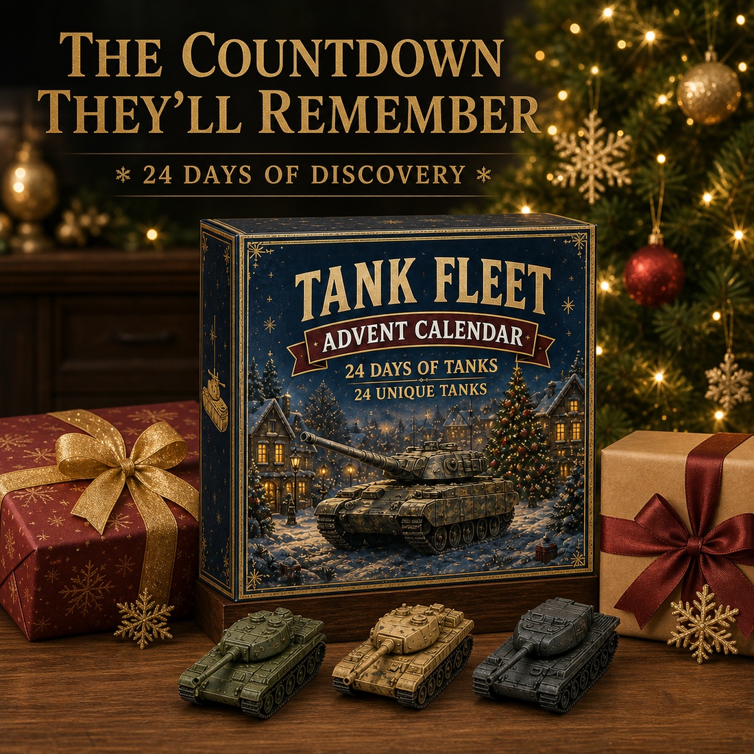 Tank Fleet Advent Calendar presented as a Christmas gift