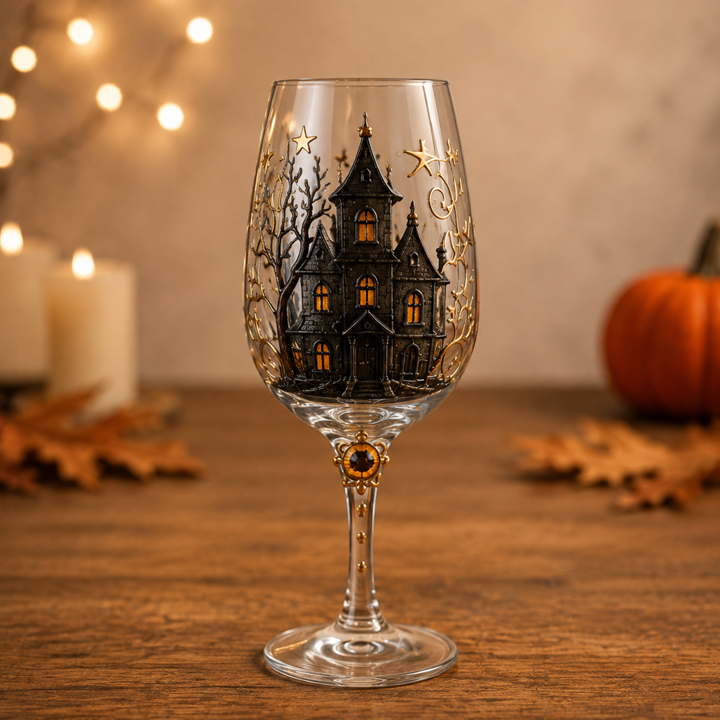 🎃✨ Enchanted Halloween Wine Glass Collection – 6-Piece 3D Spooky Gift Box Set
