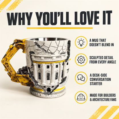 🏗️☕ Builder’s Tribute Excavator Mug – Construction Worker Keepsake & Gift