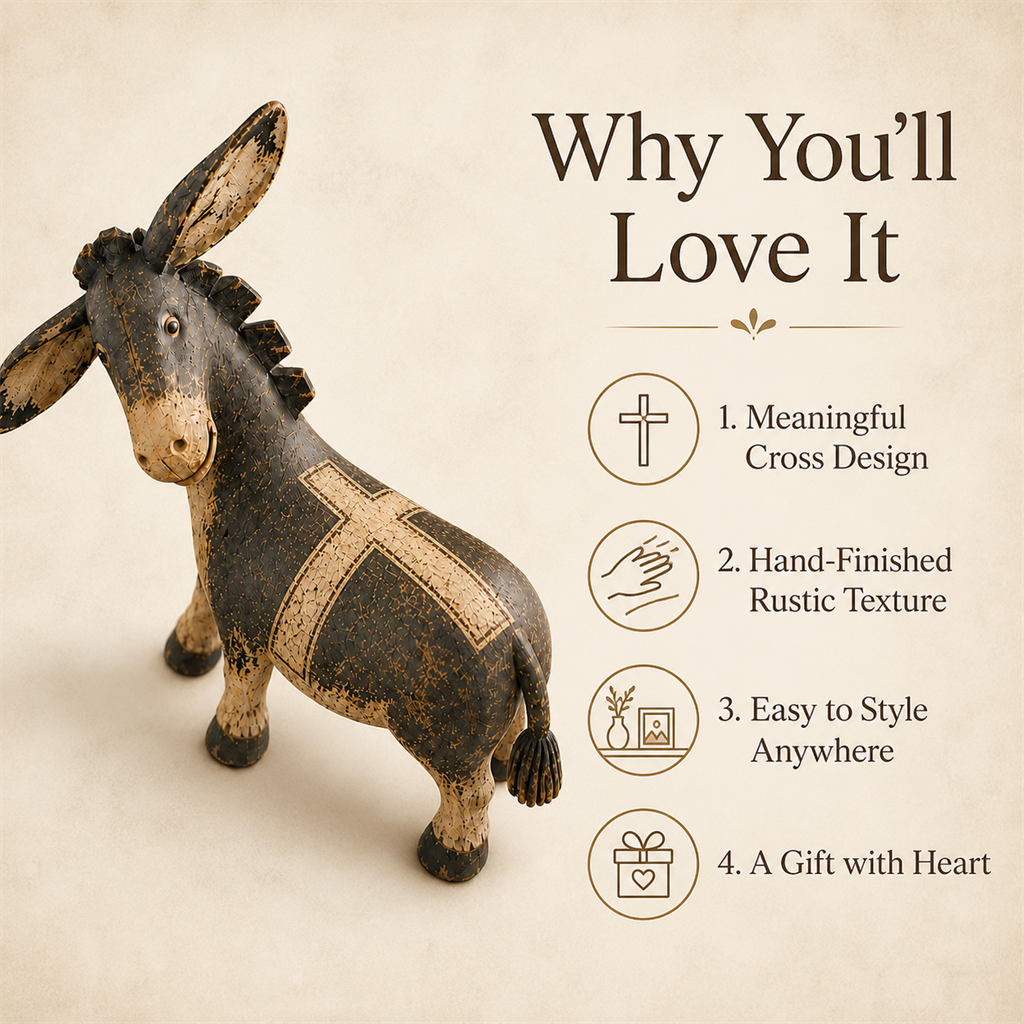 Faithful Donkey Keepsake showing its meaningful design features