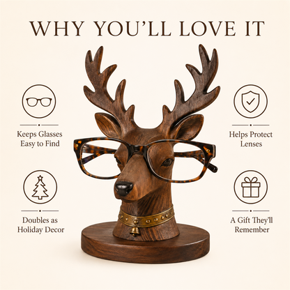 🦌😂 “Where Are My Glasses?” Deer Holder – Rustic Stag Eyeglass Stand