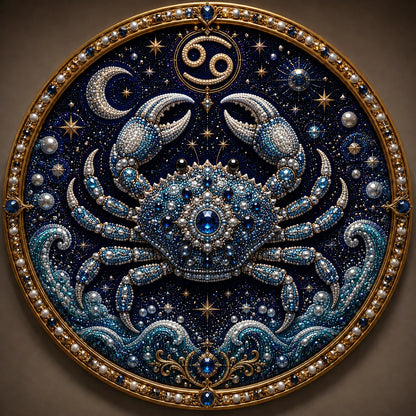 🔥49% OFF – ✨ Premium 3D Pearl 12 Zodiac Signs Art Kit | Luxury Flocked Canvas with Scratch-Resistant Non-Fading Pearl Beads DIY Handmade Astrology Decor ♈🌙💎