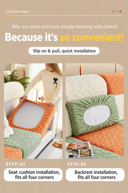 Cozy Plush Stretch-Fit Sofa Slipcover | Soft Warmth & Elevated Living Room Style ✨