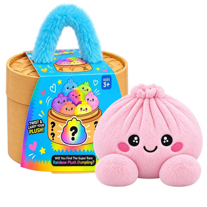 🌈🥟 Rainbow Dumpling Plush Set – 8 Colorful Squishies in a Cute Steamer Basket