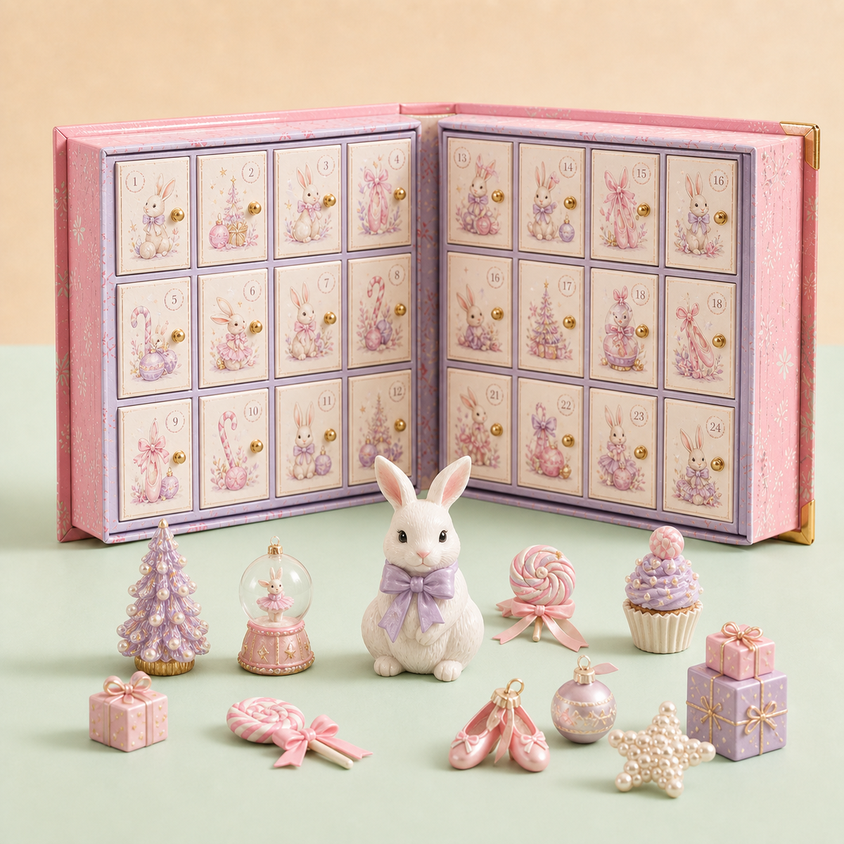 🎄 Merry Menagerie: 24 Days of Tiny Christmas Joy | Animal Miniature Countdown Box – 6 Collector Editions