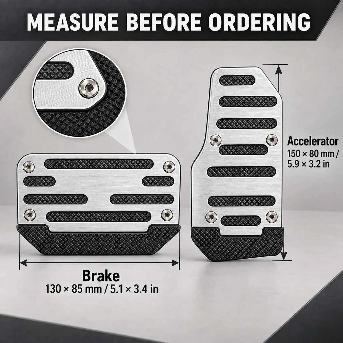 🚗Universal 2-Piece Anti-Slip Pedal Covers for Automatic Cars – Brake & Accelerator