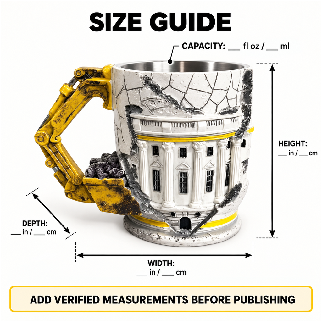 🏗️☕ Builder’s Tribute Excavator Mug – Construction Worker Keepsake & Gift