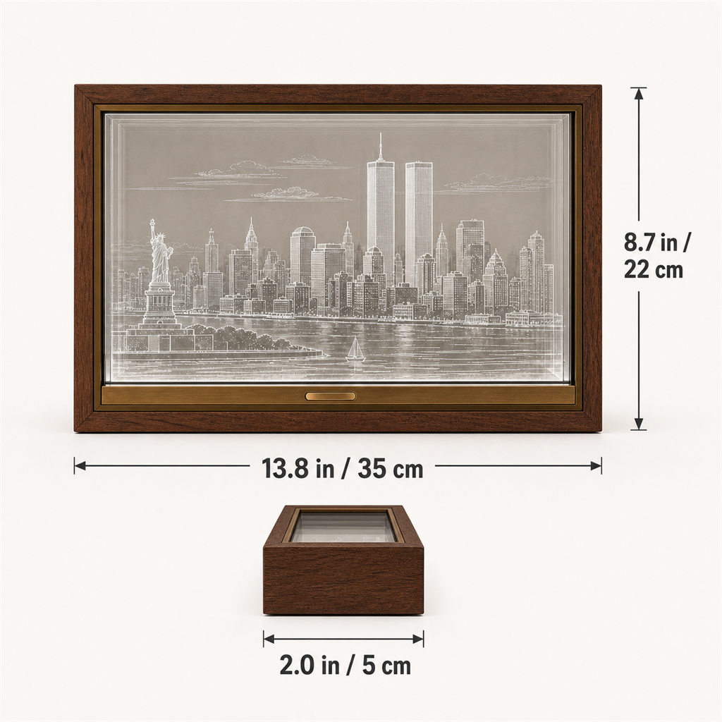 Hands placing the 9/11 memorial clock on a stable mantel