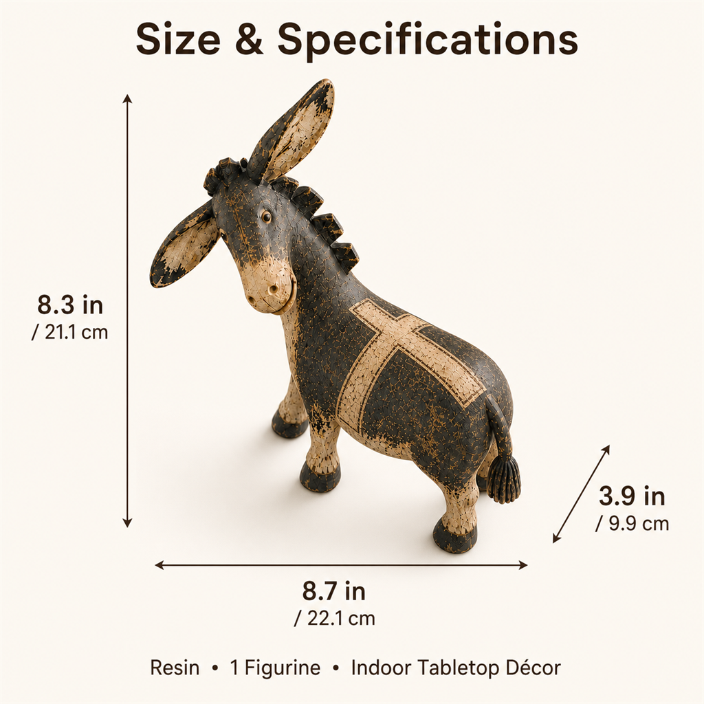 🫏✝️ Faithful Donkey Keepsake – Rustic Christian Home Décor & Meaningful Gift
