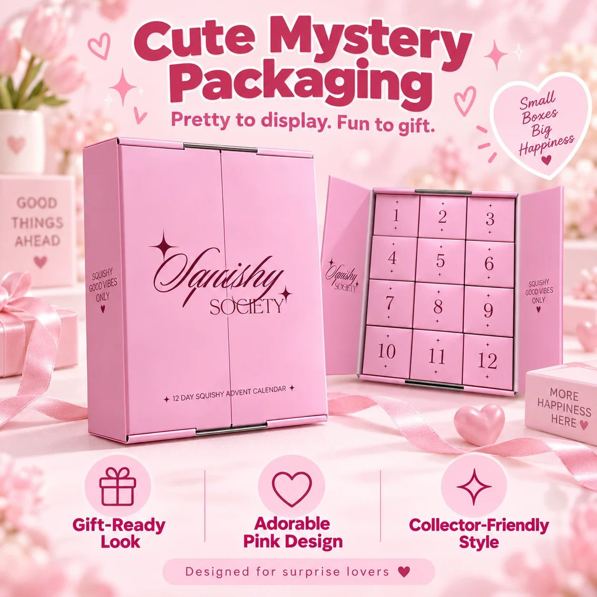 Pink Squishy Christmas Countdown 🎀 – 24 Days of Soft & Satisfying Surprises