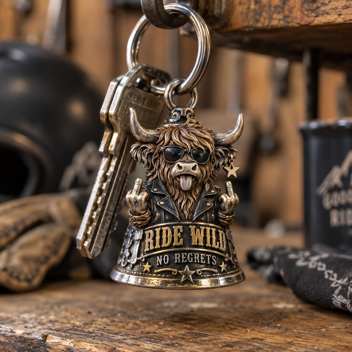 🏍️ Funny Motorcycle Biker Bell – Crazy Rider Gift for Him 🔔