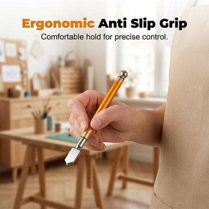 ⚡ Clean-Cut Diamond Glass Scoring Tool with Ergonomic Alloy Grip & Precision Roller Wheel