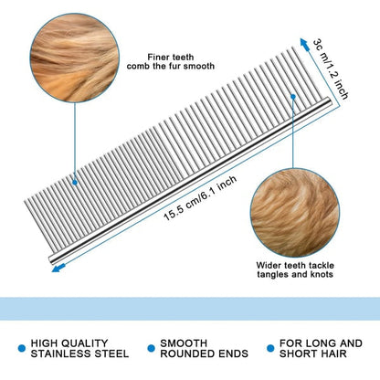🐾 Professional Deshedding Tool for Dogs & Cats – Gentle Grooming for Loose Fur