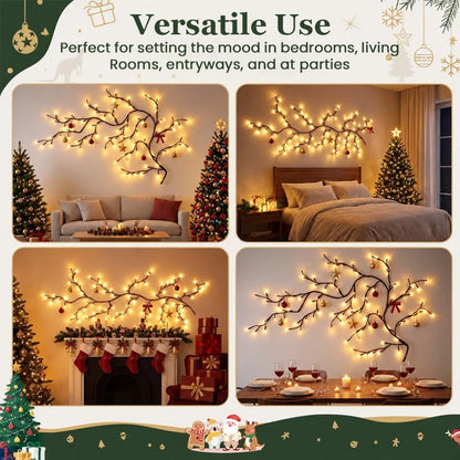 Flexible LED Branch Wall Lights ✨ – Remote-Controlled Glow for Seasonal Decorating