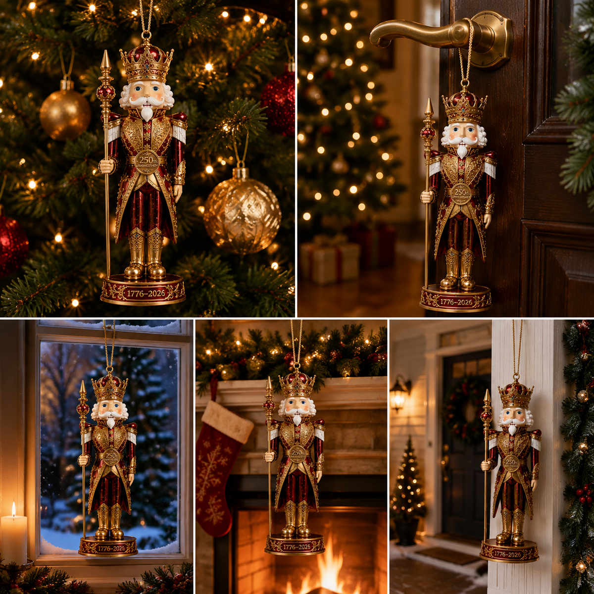 Royal Nutcracker King Ornament | America 250th Anniversary 1776–2026 Gift