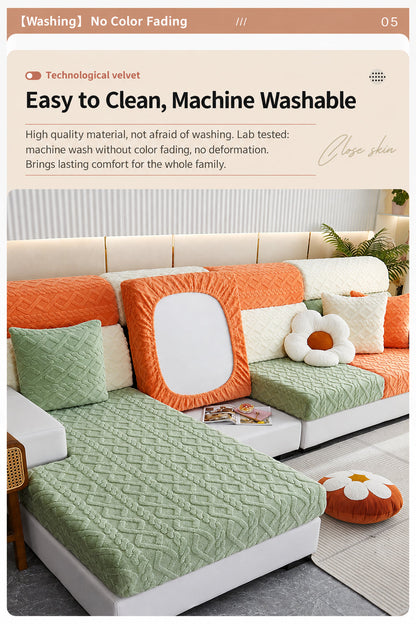 Cozy Plush Stretch-Fit Sofa Slipcover | Soft Warmth & Elevated Living Room Style ✨