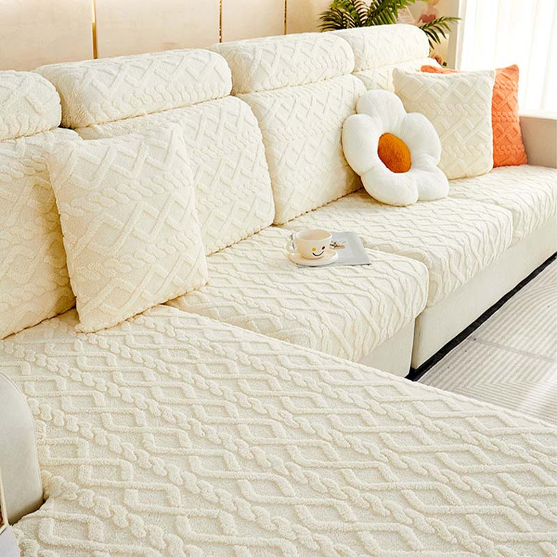 Cozy Plush Stretch-Fit Sofa Slipcover | Soft Warmth & Elevated Living Room Style ✨
