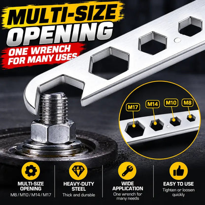 ⚙️ 4-Prong Adjustable Grinder Wrench – Single & Double-Ended Options