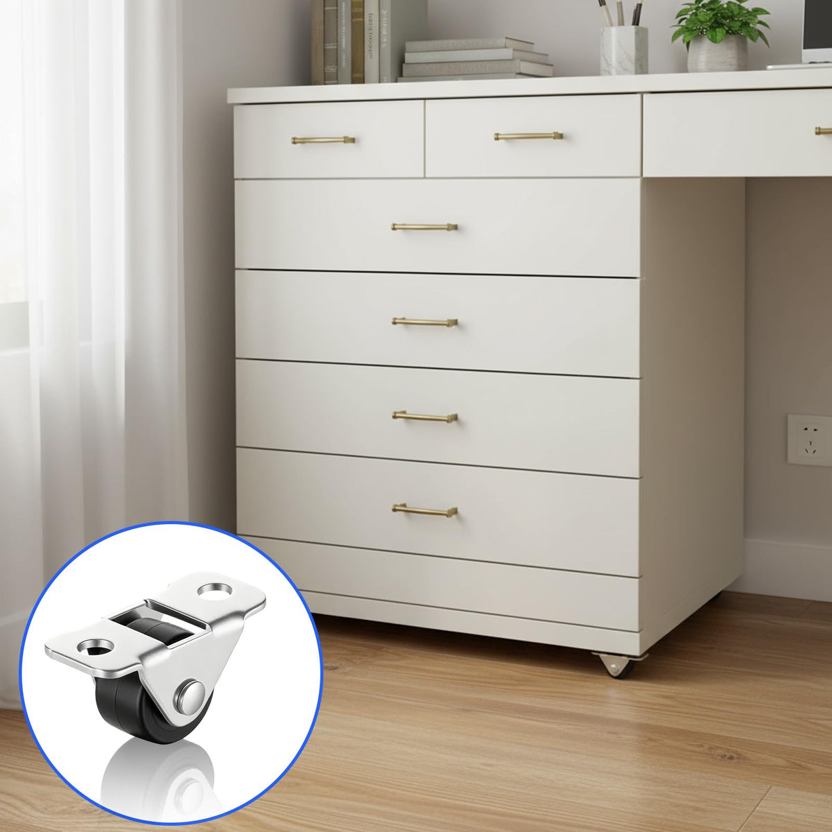 12-Pack Mini Caster Wheels 🔧 – 1/2" Low-Profile Furniture Rollers