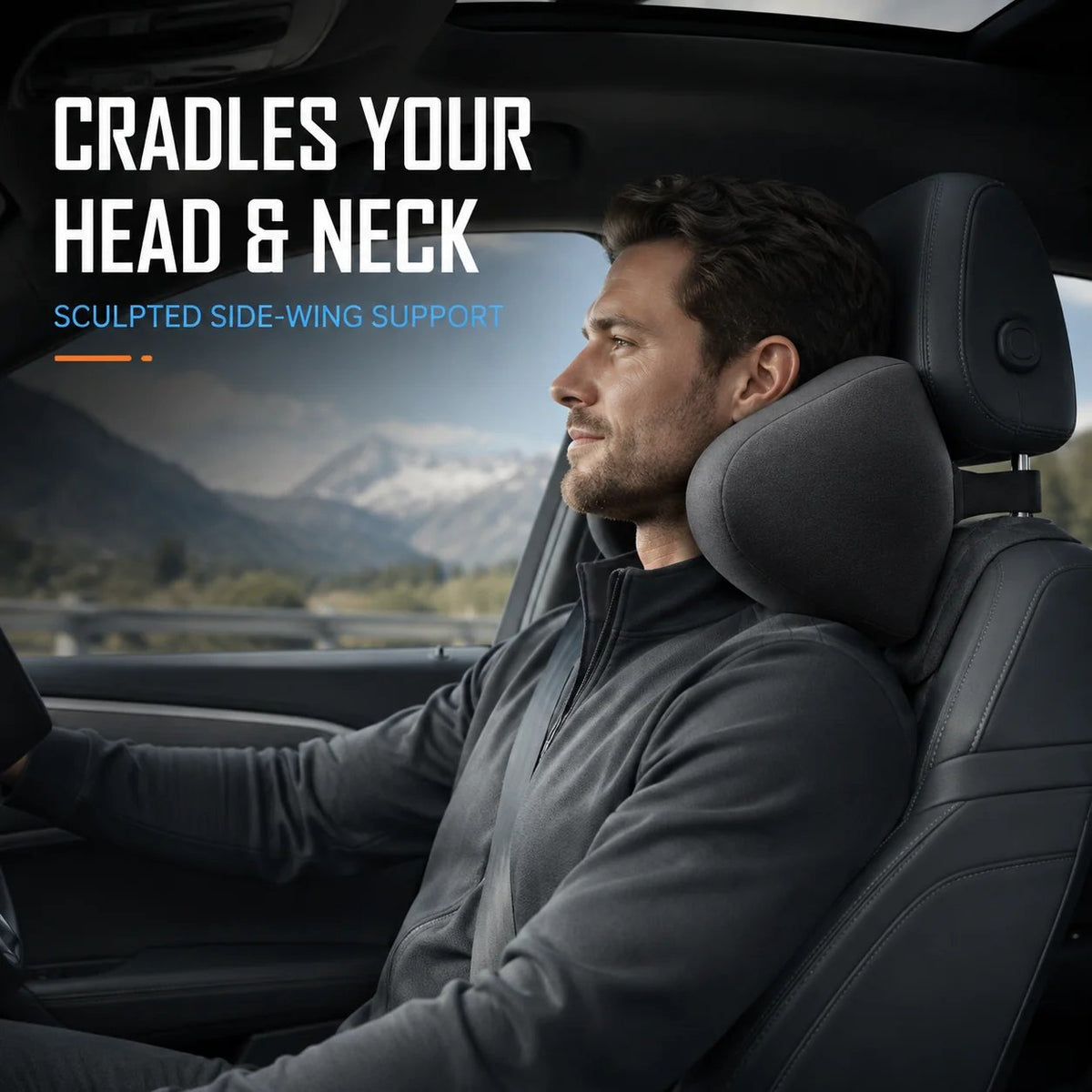 💯Car Neck & Lumbar Support Pillow Set – Memory Foam Headrest & Lower Back Cushion for Comfortable Driving