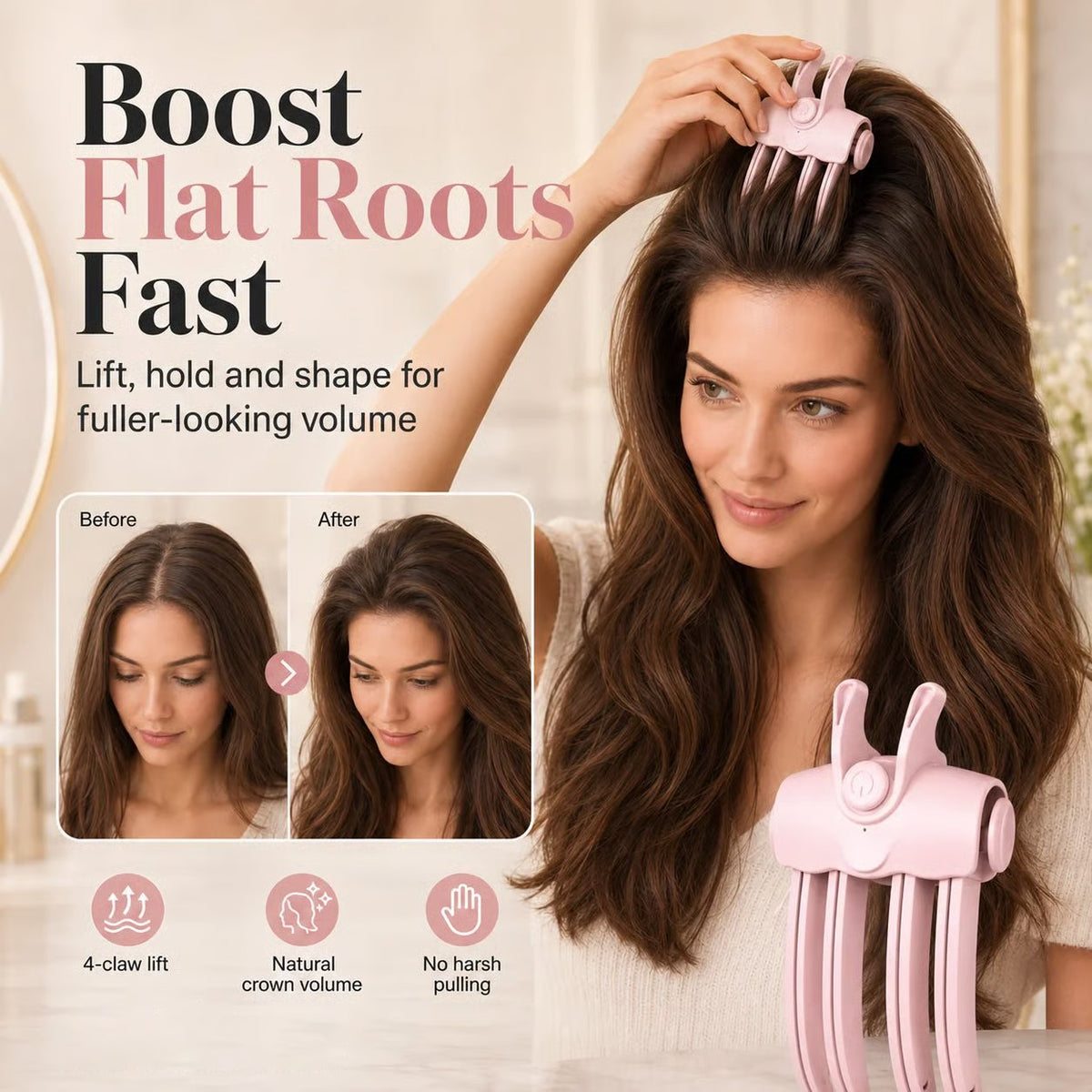 💥Surprise 50% Off！🔥Shape in 3 Seconds！👱‍♀️High Cranial Top Magic Tool！Volumizing Root Lift Clip